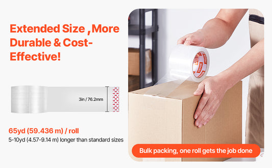 Build Omni 6-Roll Clear Adhesive Packaging Tape – 7.6cm × 70m