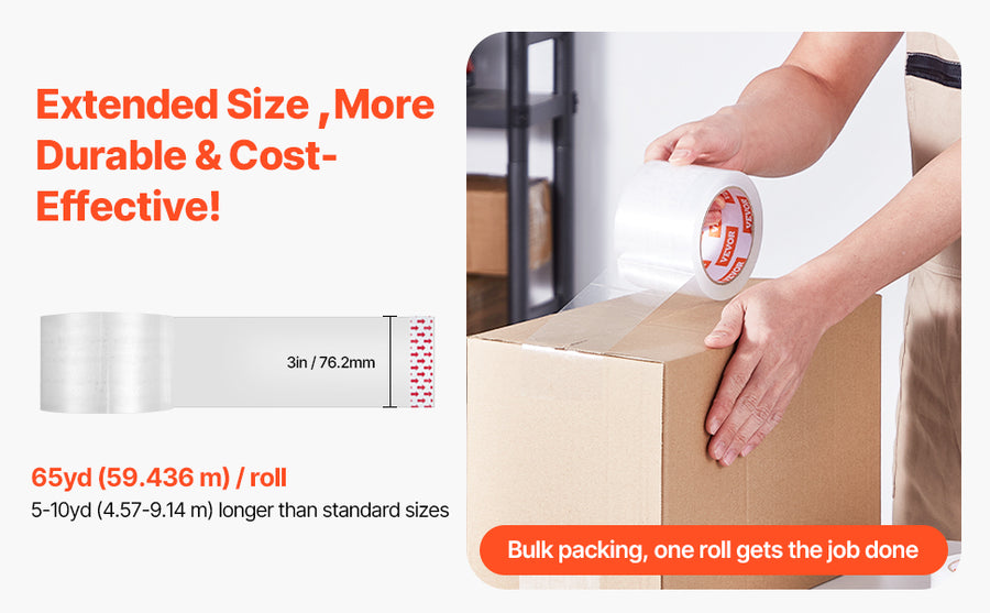 Build Omni 6-Roll Clear Adhesive Packaging Tape – 7.6cm × 70m